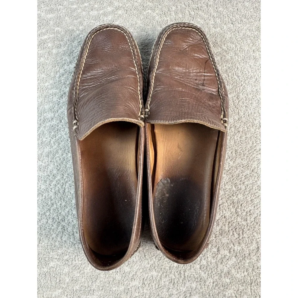 Lucchese Shoes Mens Size 9 Brown Leather‎ Moccasin Loafers Slip On Casual 53000